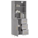 vidaXL Dulap înalt, gri sonoma, 69,5x34x180 cm, lemn compozit