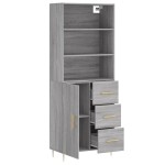 vidaXL Dulap înalt, gri sonoma, 69,5x34x180 cm, lemn compozit