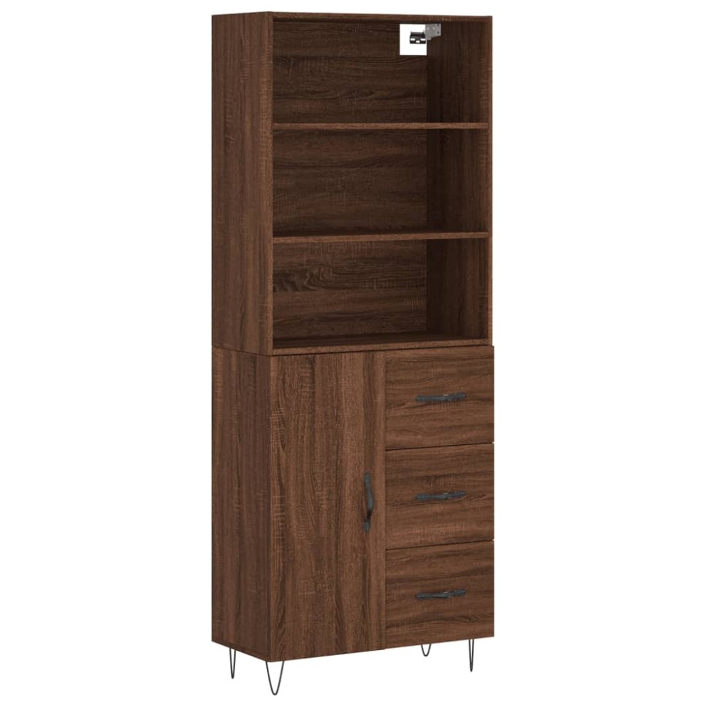 vidaXL Dulap înalt, stejar maro, 69,5x34x180 cm, lemn compozit