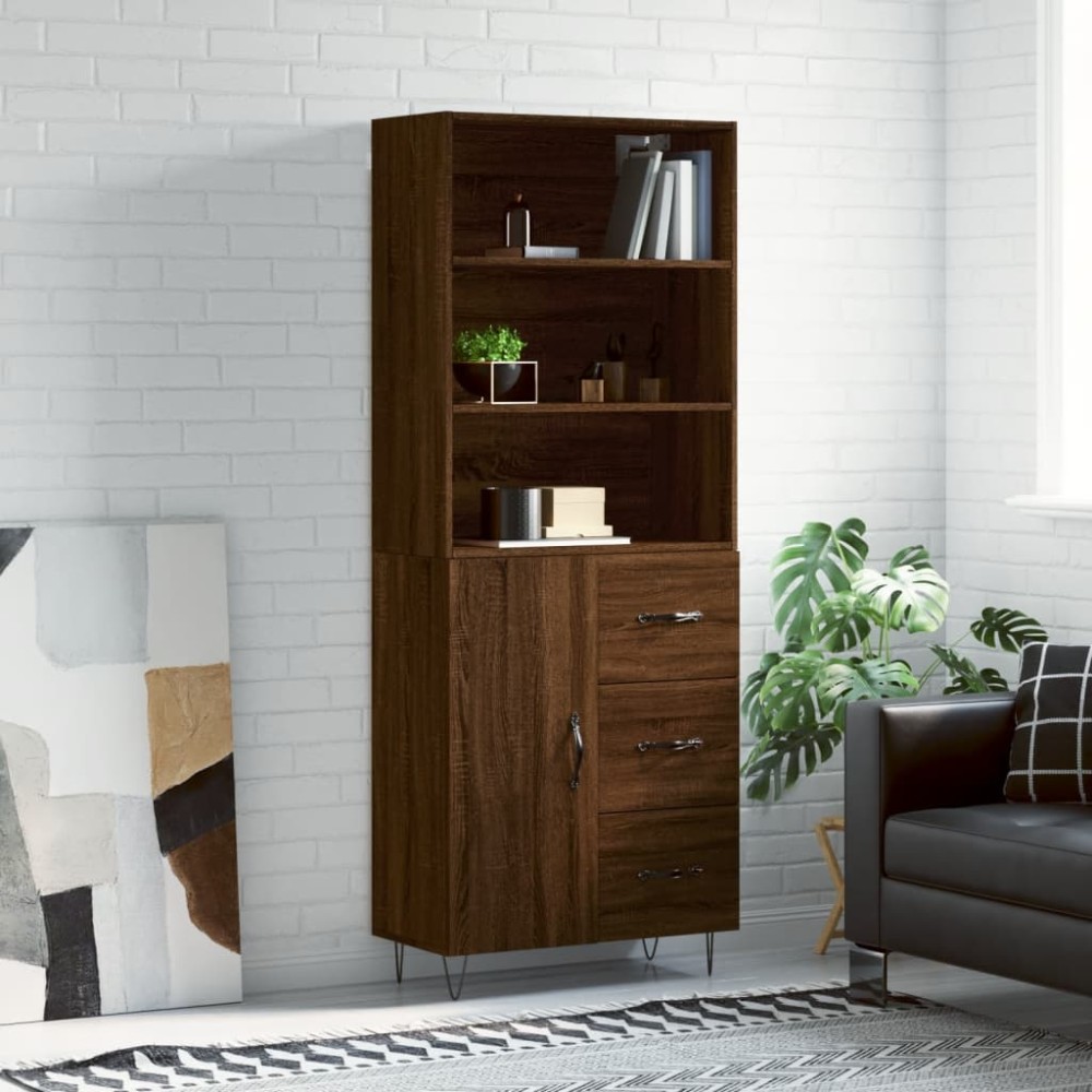 vidaXL Dulap înalt, stejar maro, 69,5x34x180 cm, lemn compozit
