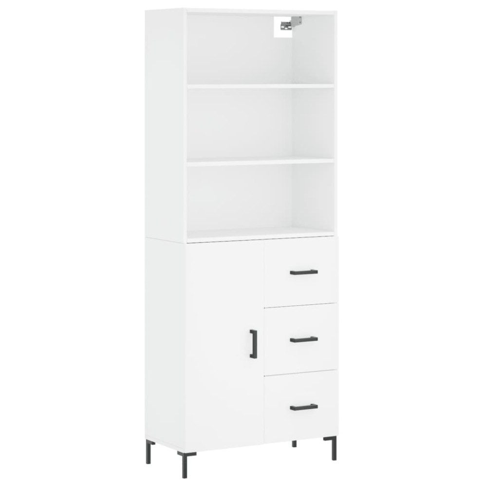 vidaXL Dulap înalt, alb, 69,5x34x180 cm, lemn compozit