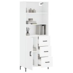 vidaXL Dulap înalt, alb, 69,5x34x180 cm, lemn compozit