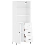 vidaXL Dulap înalt, alb, 69,5x34x180 cm, lemn compozit