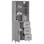 vidaXL Dulap înalt, gri sonoma, 69,5x34x180 cm, lemn compozit