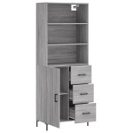 vidaXL Dulap înalt, gri sonoma, 69,5x34x180 cm, lemn compozit