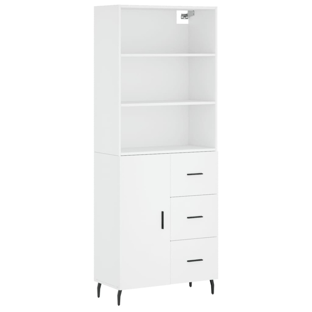 vidaXL Dulap înalt, alb, 69,5x34x180 cm, lemn compozit