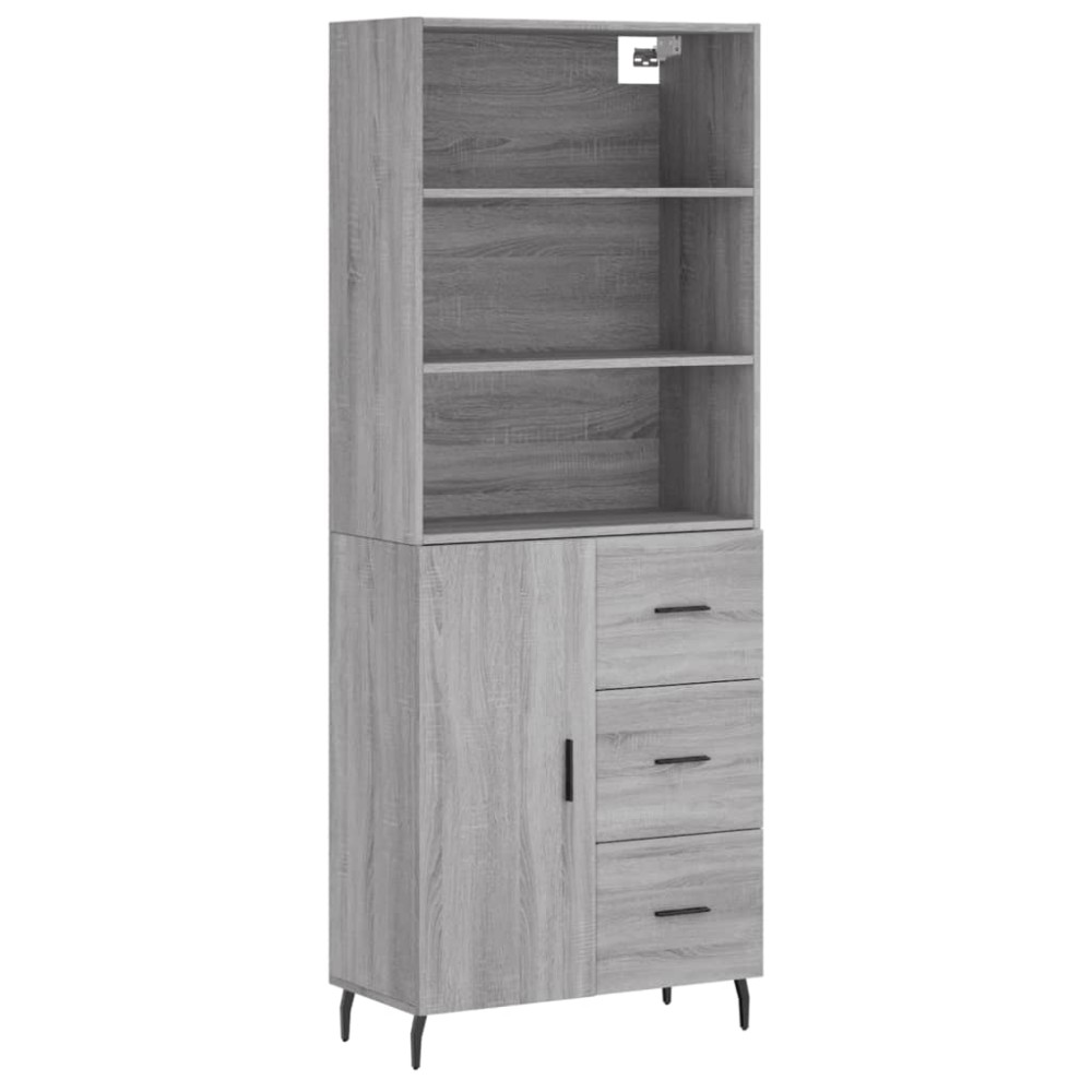 vidaXL Dulap înalt, gri sonoma, 69,5x34x180 cm, lemn compozit