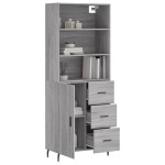 vidaXL Dulap înalt, gri sonoma, 69,5x34x180 cm, lemn compozit