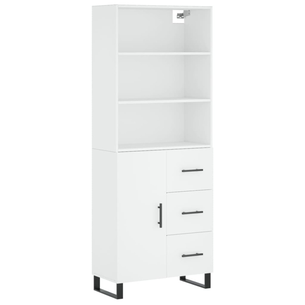 vidaXL Dulap înalt, alb, 69,5x34x180 cm, lemn compozit