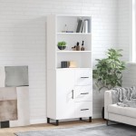 vidaXL Dulap înalt, alb, 69,5x34x180 cm, lemn compozit