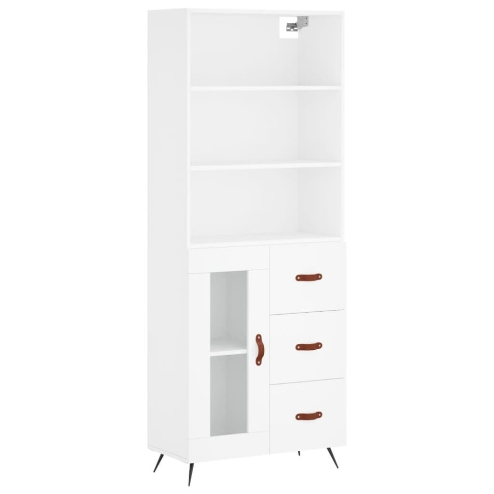 vidaXL Dulap înalt, alb, 69,5x34x180 cm, lemn compozit