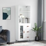 vidaXL Dulap înalt, alb, 69,5x34x180 cm, lemn compozit vidaXL Dulap înalt, alb, 69,5x34x180 cm, lemn compozit