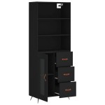 vidaXL Dulap înalt, negru, 69,5x34x180 cm, lemn compozit