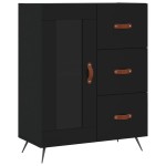 vidaXL Dulap înalt, negru, 69,5x34x180 cm, lemn compozit