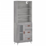 vidaXL Dulap înalt, gri sonoma, 69,5x34x180 cm, lemn compozit