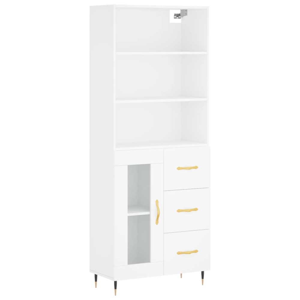vidaXL Dulap înalt, alb, 69,5x34x180 cm, lemn compozit