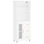 vidaXL Dulap înalt, alb, 69,5x34x180 cm, lemn compozit