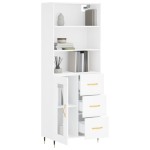 vidaXL Dulap înalt, alb, 69,5x34x180 cm, lemn compozit