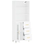 vidaXL Dulap înalt, alb, 69,5x34x180 cm, lemn compozit