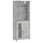 vidaXL Dulap înalt, gri beton, 69,5x34x180, lemn compozit