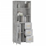 vidaXL Dulap înalt, gri beton, 69,5x34x180, lemn compozit