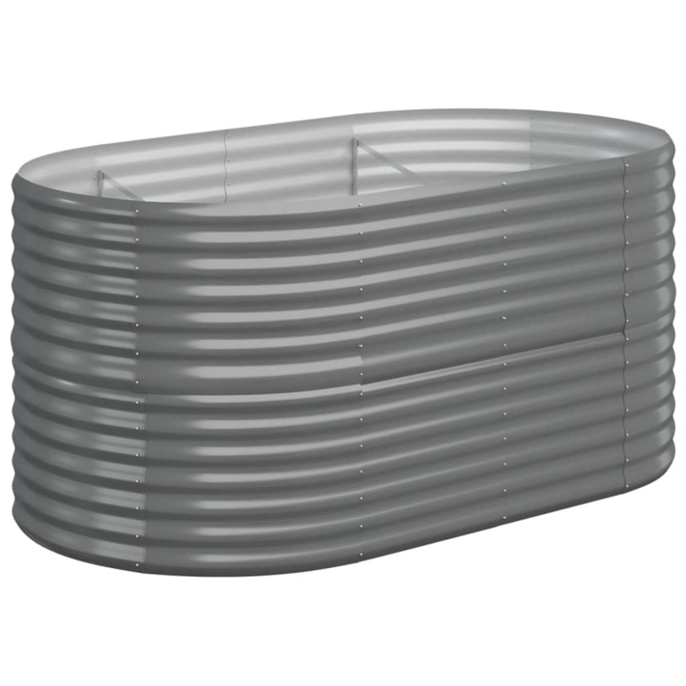 vidaXL Strat înălțat grădină gri 152x80x68cm oțel vopsit electrostatic