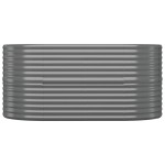 vidaXL Strat înălțat grădină gri 152x80x68cm oțel galvanizat