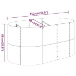 vidaXL Strat înălțat grădină gri 152x80x68cm oțel galvanizat