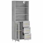 vidaXL Dulap înalt, gri sonoma, 69,5x34x180 cm, lemn compozit