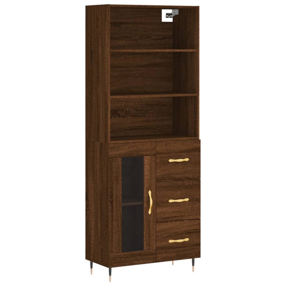 vidaXL Dulap înalt, stejar maro, 69,5x34x180 cm, lemn compozit