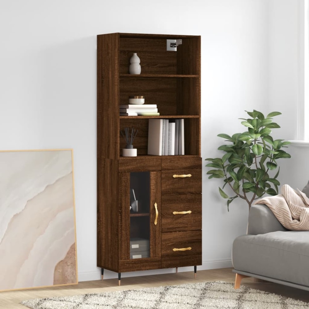 vidaXL Dulap înalt, stejar maro, 69,5x34x180 cm, lemn compozit