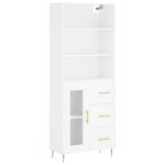 vidaXL Dulap înalt, alb, 69,5x34x180 cm, lemn compozit