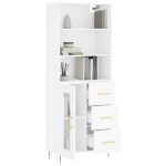 vidaXL Dulap înalt, alb, 69,5x34x180 cm, lemn compozit
