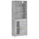 vidaXL Dulap înalt, gri beton, 69,5x34x180, lemn compozit