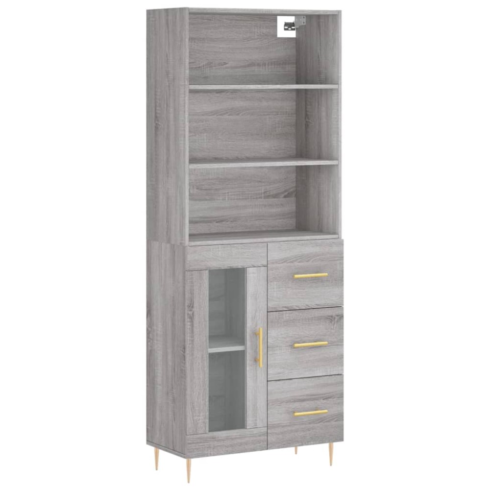 vidaXL Dulap înalt, gri sonoma, 69,5x34x180 cm, lemn compozit