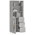 vidaXL Dulap înalt, gri sonoma, 69,5x34x180 cm, lemn compozit