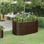 vidaXL Strat înălțat grădină 152x80x68 cm oțel galvanizat