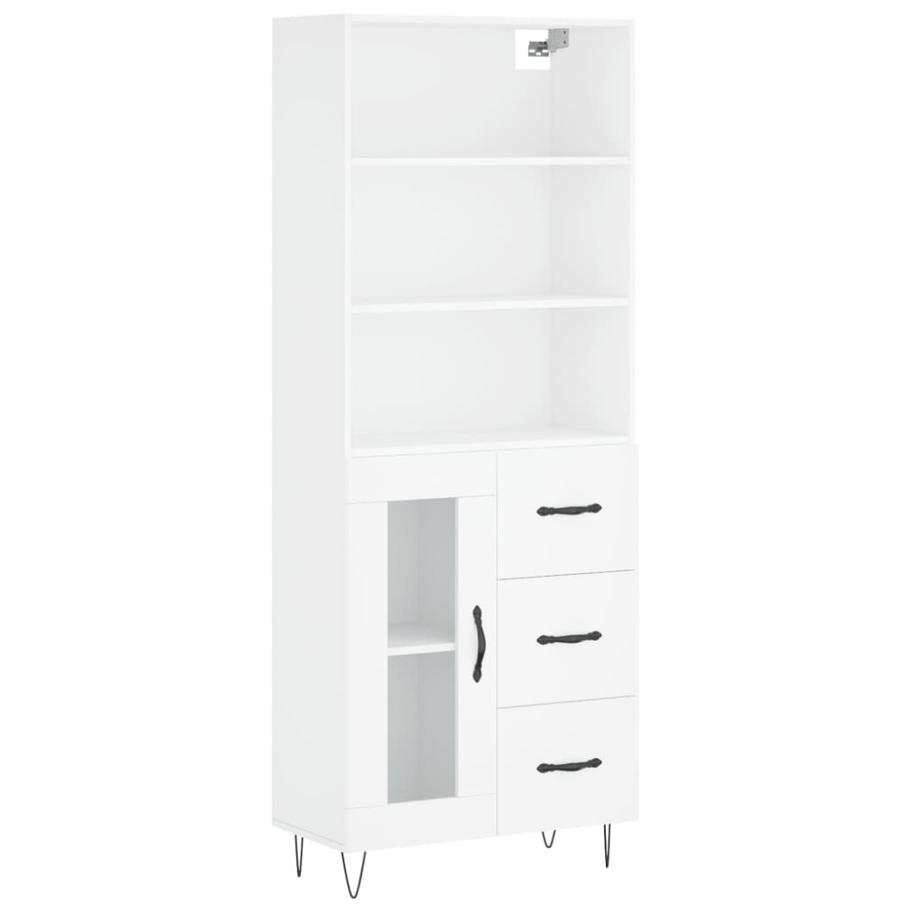 vidaXL Dulap înalt, alb, 69,5x34x180 cm, lemn compozit