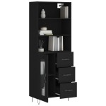 vidaXL Dulap înalt, negru, 69,5x34x180 cm, lemn compozit