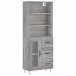 vidaXL Dulap înalt, gri sonoma, 69,5x34x180 cm, lemn compozit