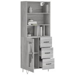 vidaXL Dulap înalt, gri sonoma, 69,5x34x180 cm, lemn compozit