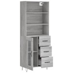 vidaXL Dulap înalt, gri sonoma, 69,5x34x180 cm, lemn compozit