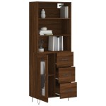 vidaXL Dulap înalt, stejar maro, 69,5x34x180 cm, lemn compozit vidaXL Dulap înalt, stejar maro, 69,5x34x180 cm, lemn compozit