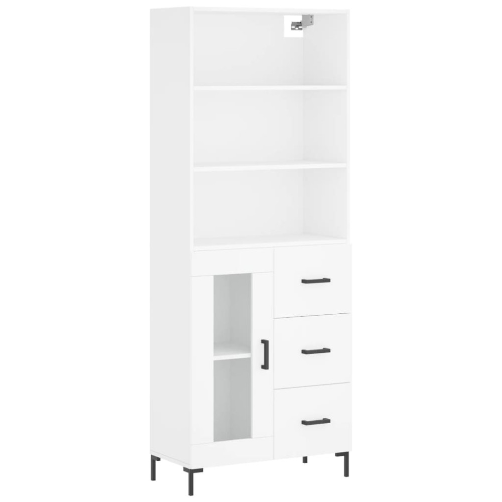 vidaXL Dulap înalt, alb, 69,5x34x180 cm, lemn compozit