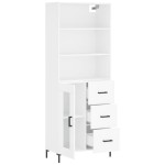 vidaXL Dulap înalt, alb, 69,5x34x180 cm, lemn compozit