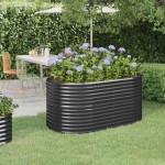 vidaXL Strat înălțat grădină 152x80x68 cm oțel galvanizat