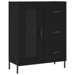 vidaXL Dulap înalt, negru, 69,5x34x180 cm, lemn compozit