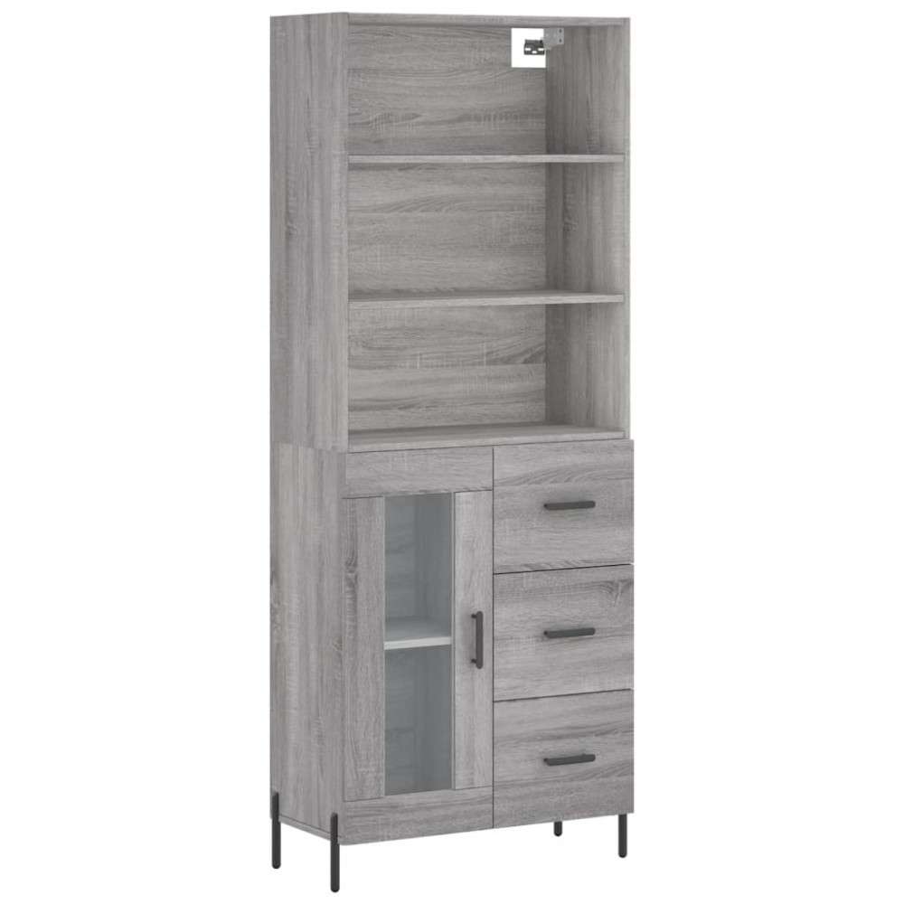 vidaXL Dulap înalt, gri sonoma, 69,5x34x180 cm, lemn compozit