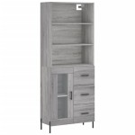 vidaXL Dulap înalt, gri sonoma, 69,5x34x180 cm, lemn compozit