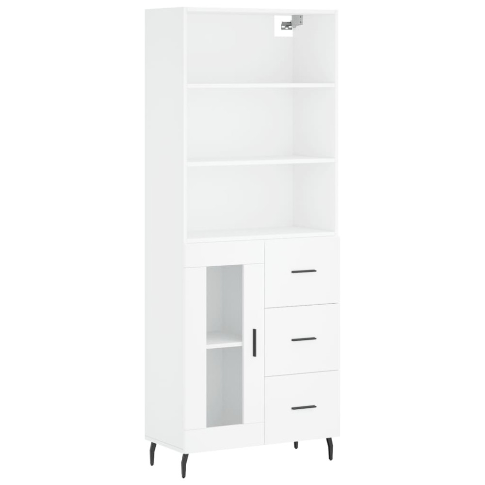 vidaXL Dulap înalt, alb, 69,5x34x180 cm, lemn compozit